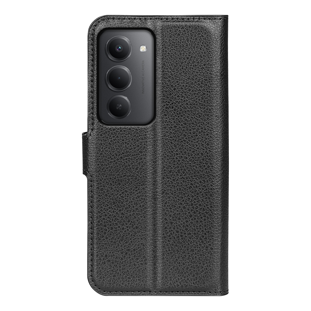 Litchi knížkové pouzdro na Xiaomi Redmi 15 4G/5G (171mm) - černé