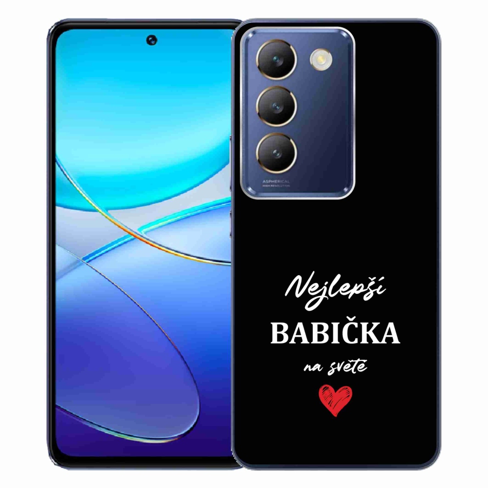 Gelový kryt mmCase na Vivo V40 SE 4G/5G - nejlepší babička 1 černé pozadí