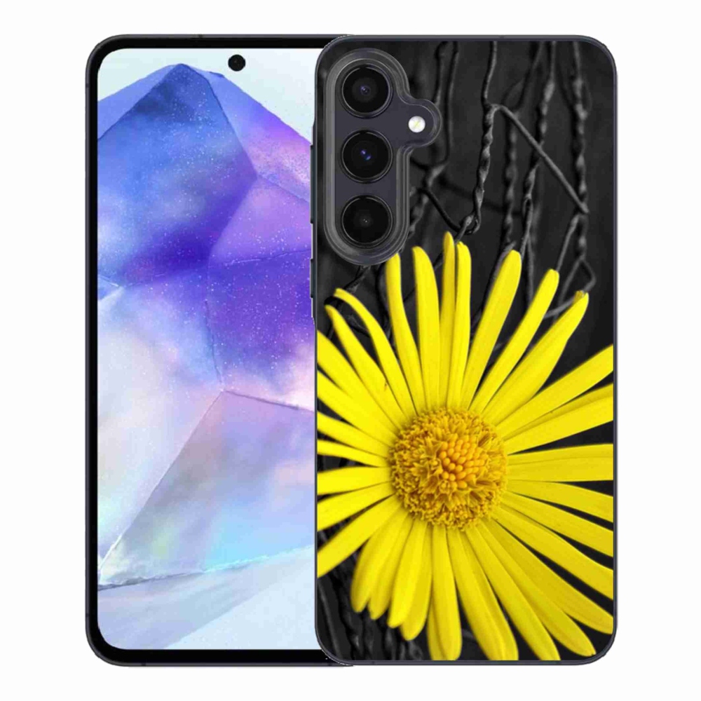 Gelový kryt mmCase na Samsung Galaxy A55 5G - žlutá květina
