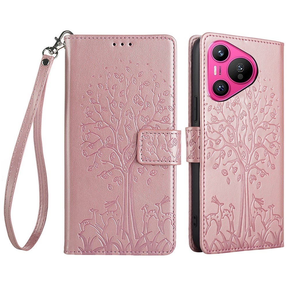 Tree knížkové pouzdro na Huawei Pura 70 - růžovozlaté