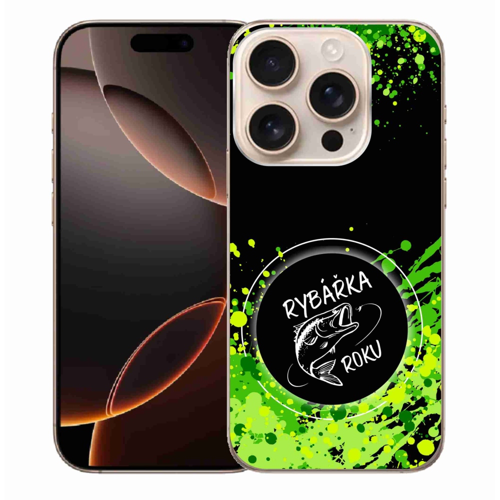 Gelový kryt mmCase na iPhone 16 Pro Max - rybářka roku černé pozadí