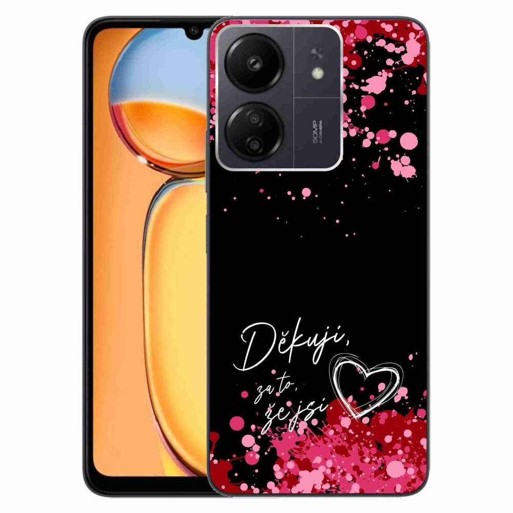 Gelový kryt mmCase na Xiaomi Poco C65/Redmi 13C - zamilovaný text 2 černé pozadí