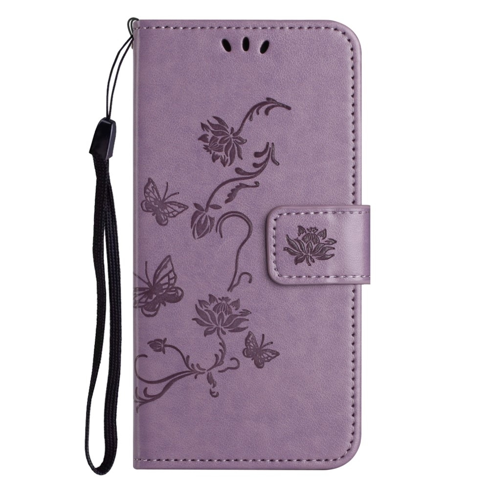 Flower knížkové pouzdro na iPhone 16 Pro Max - světlefialové