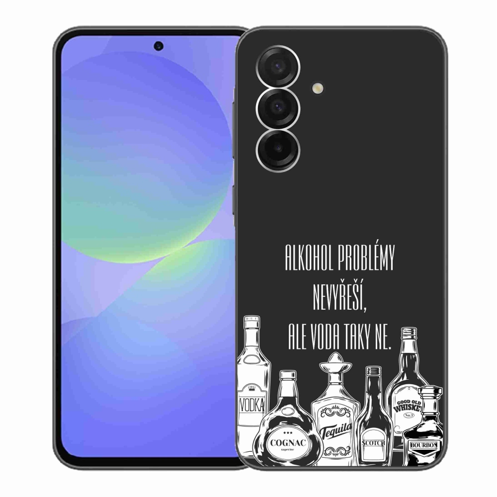 Gelový kryt mmCase na Samsung Galaxy A36 5G - vtipný text černé pozadí