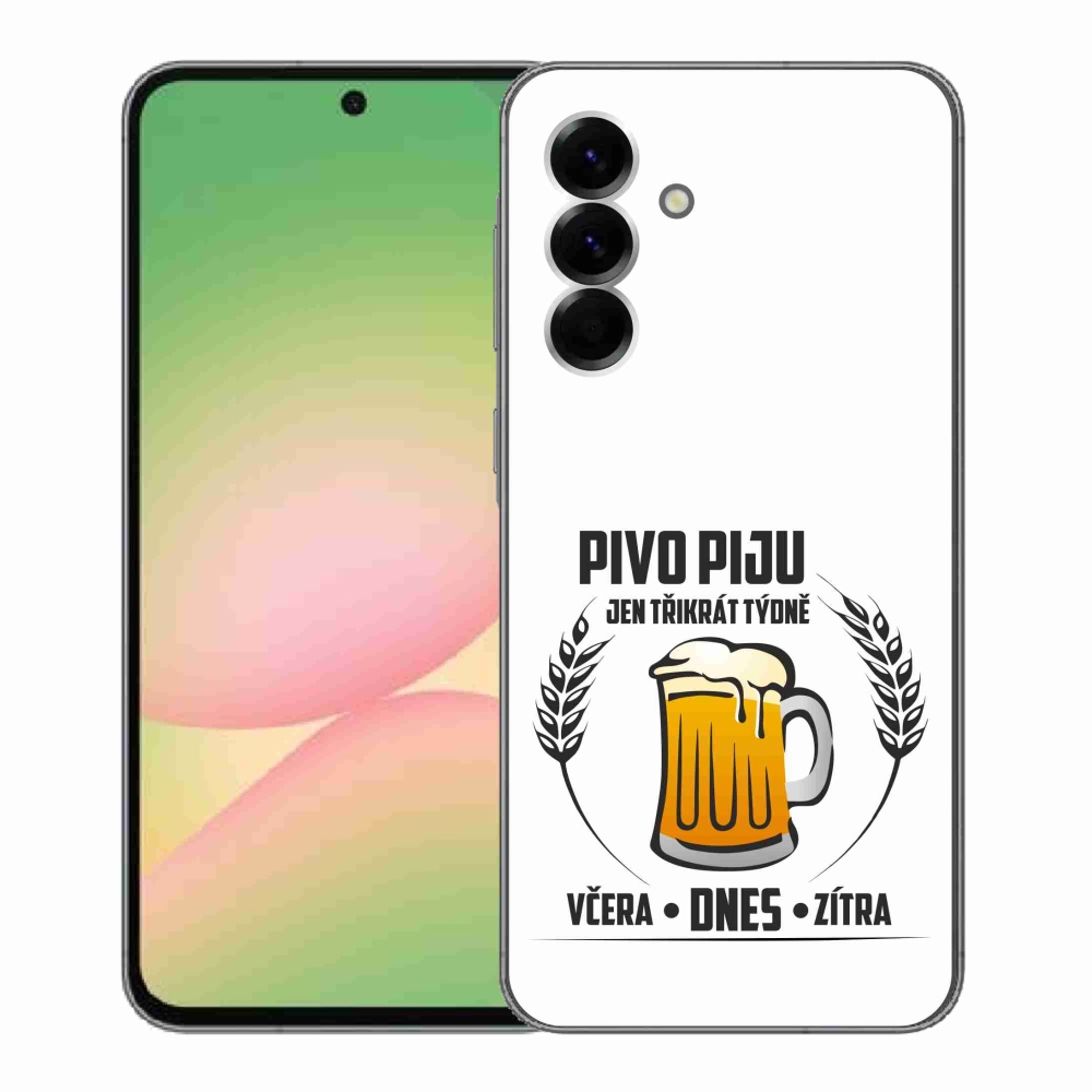 Gelový kryt mmCase na Samsung Galaxy A56 5G - pivní motiv bílé pozadí