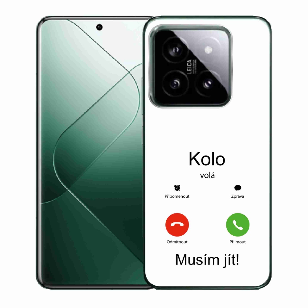Gelový kryt mmCase na Xiaomi 14 - kolo volá bílé pozadí