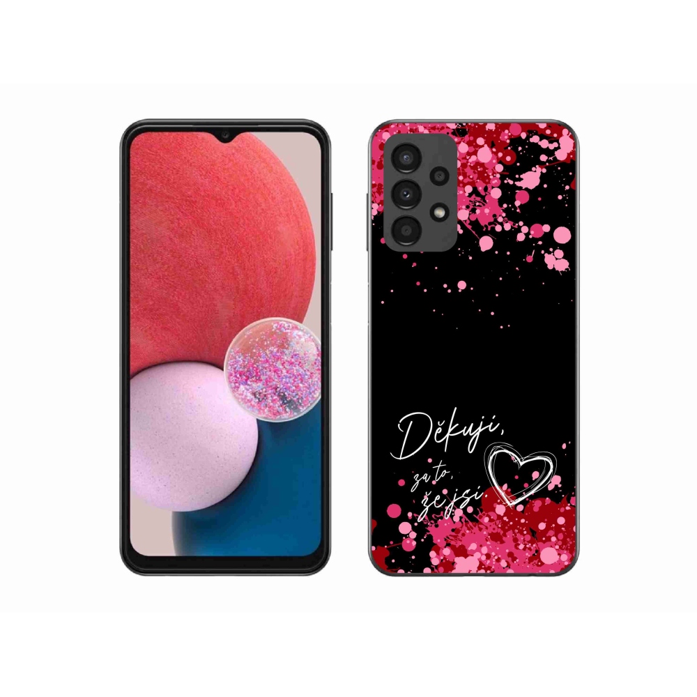 Gelový kryt mmCase na Samsung Galaxy A13 4G - zamilovaný text 2 černé pozadí
