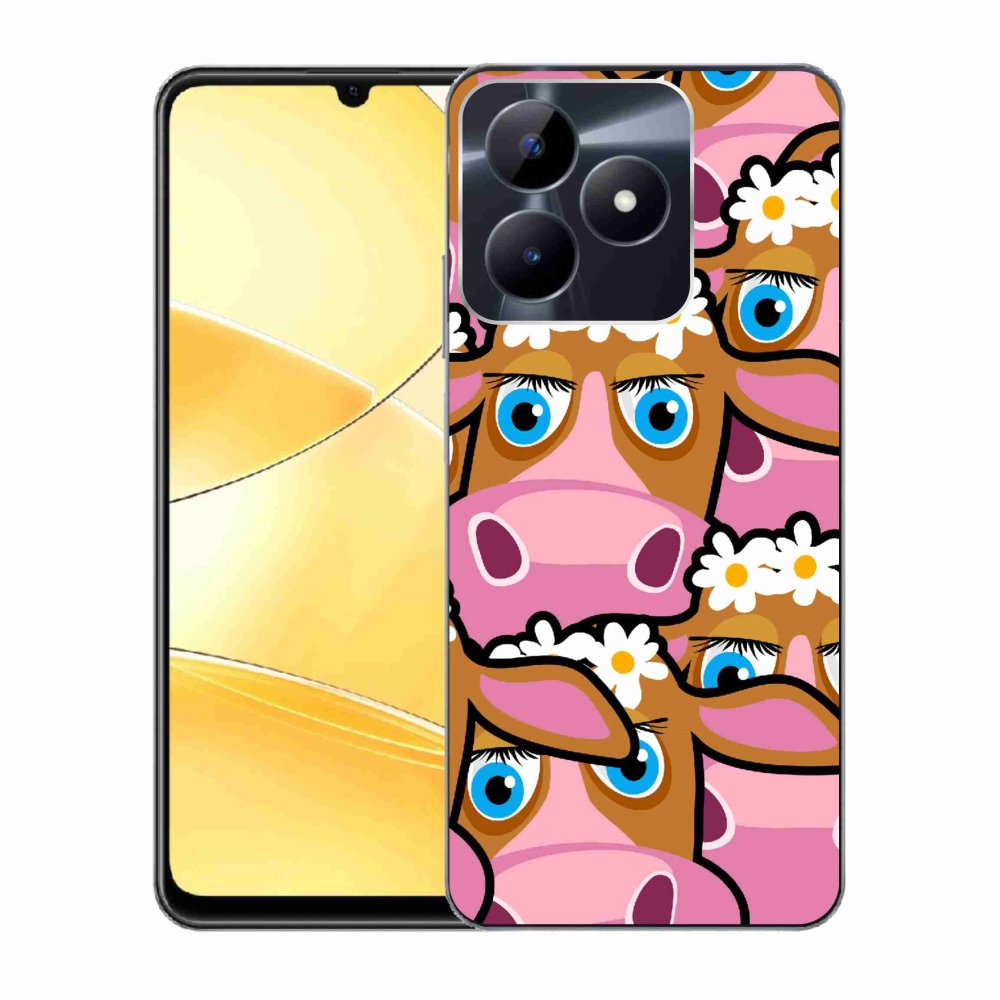Gelový kryt mmCase na Realme C51/C53 - kreslené kravičky