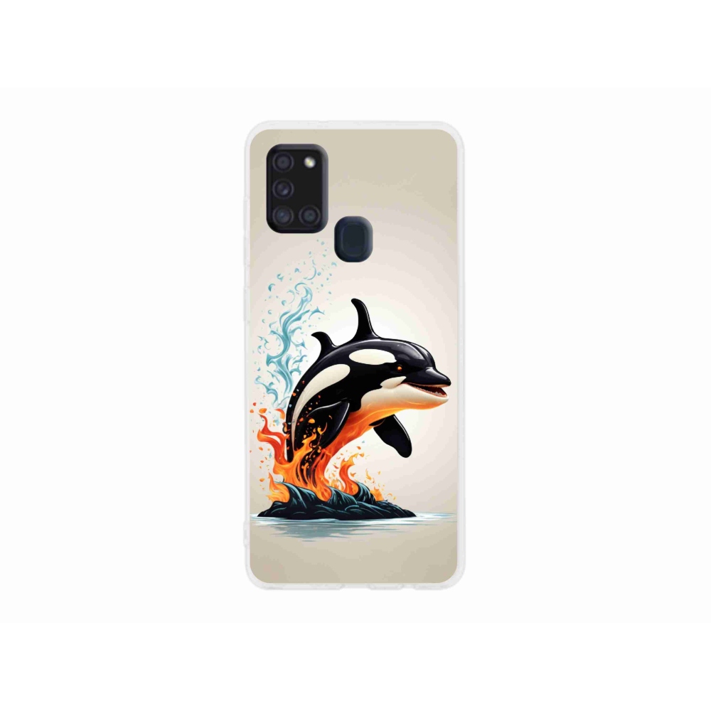 Gelový kryt mmCase na Samsung Galaxy A21s - kosatka