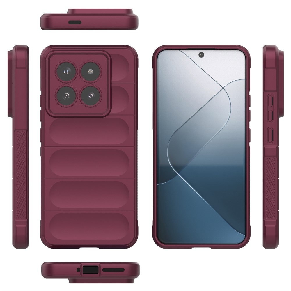 Rugg odolný gelový obal na Xiaomi 14 Pro - vínový