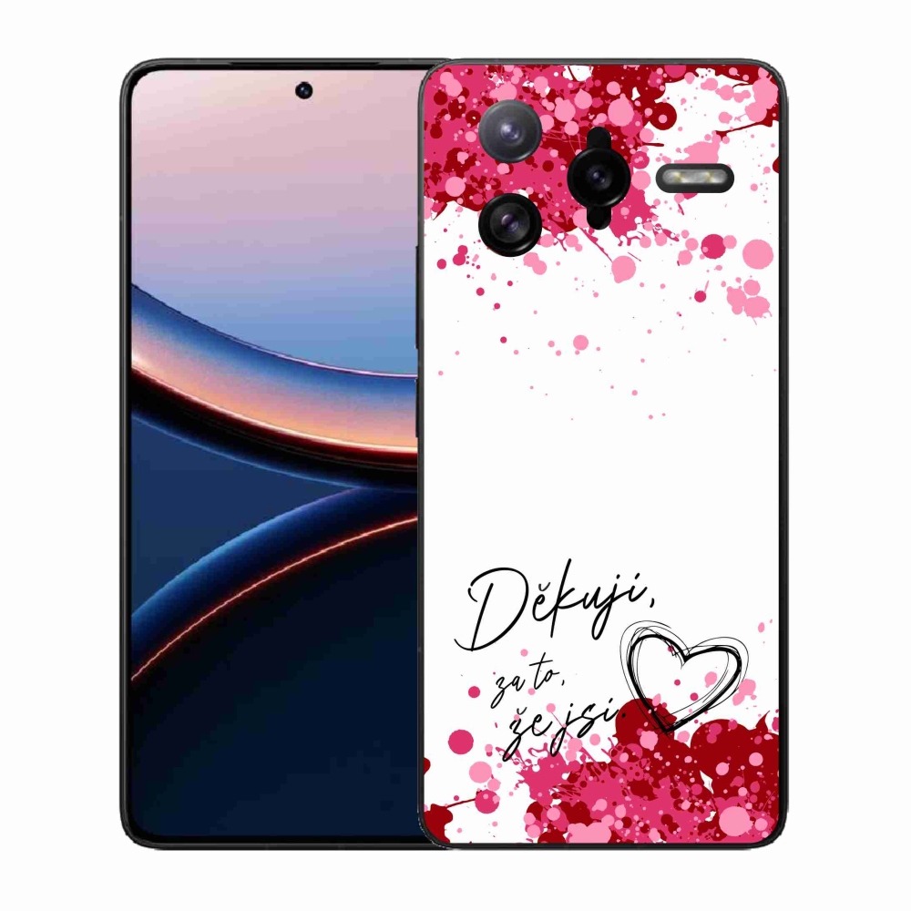 Gelový kryt mmCase na Xiaomi Poco F7 Ultra - zamilovaný text 2 bílé pozadí