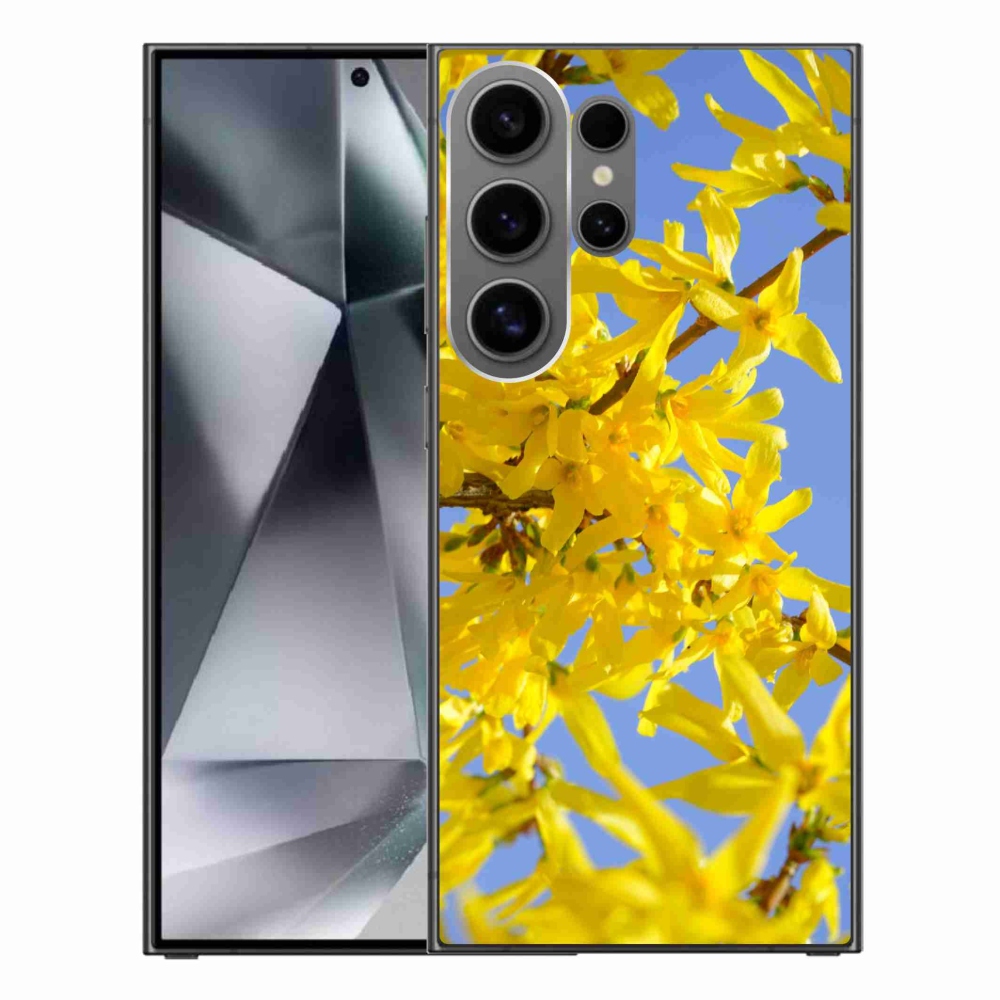 Gelový kryt mmCase na Samsung Galaxy S24 Ultra - žluté květy