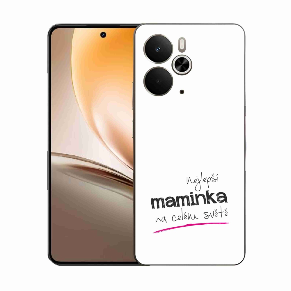 Gelový kryt mmCase na Realme 14 5G - nejlepší maminka 4 bílé pozadí