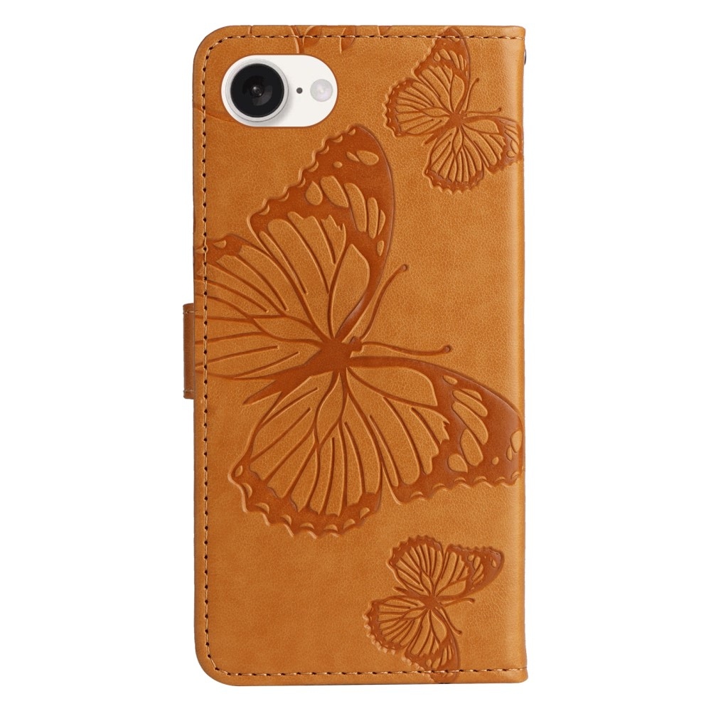 Big Butterfly knížkové pouzdro na iPhone 16e - žluté