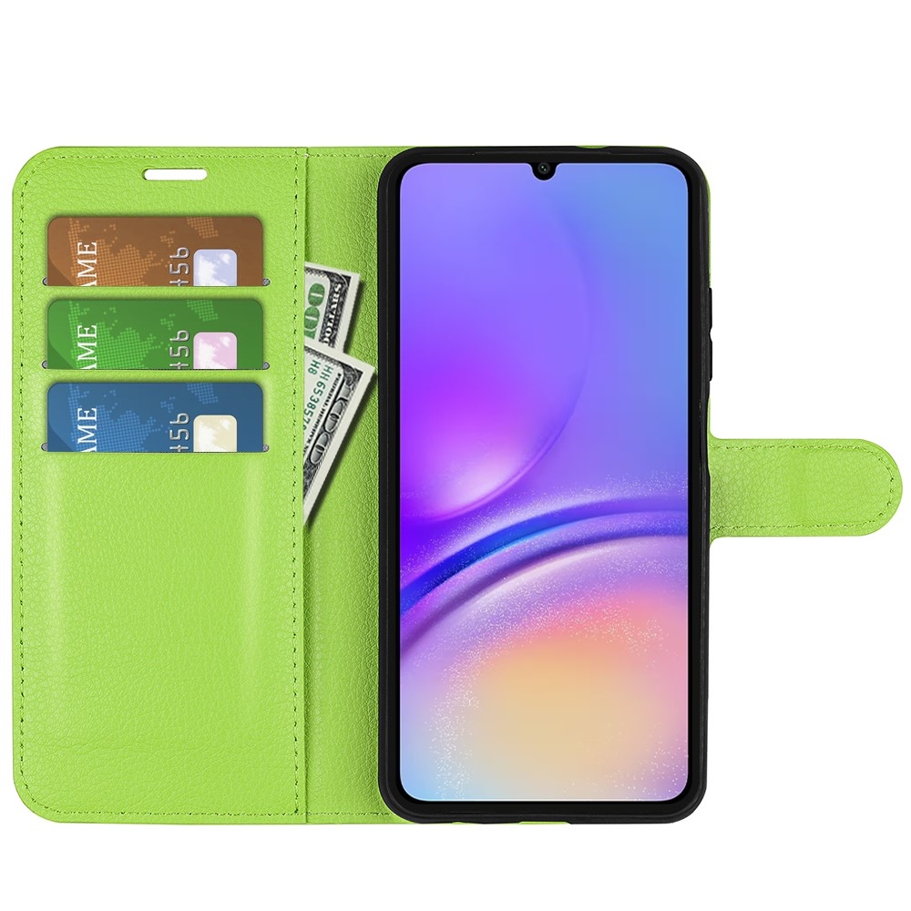 Litchi knížkové pouzdro na Samsung Galaxy A06 4G - zelené
