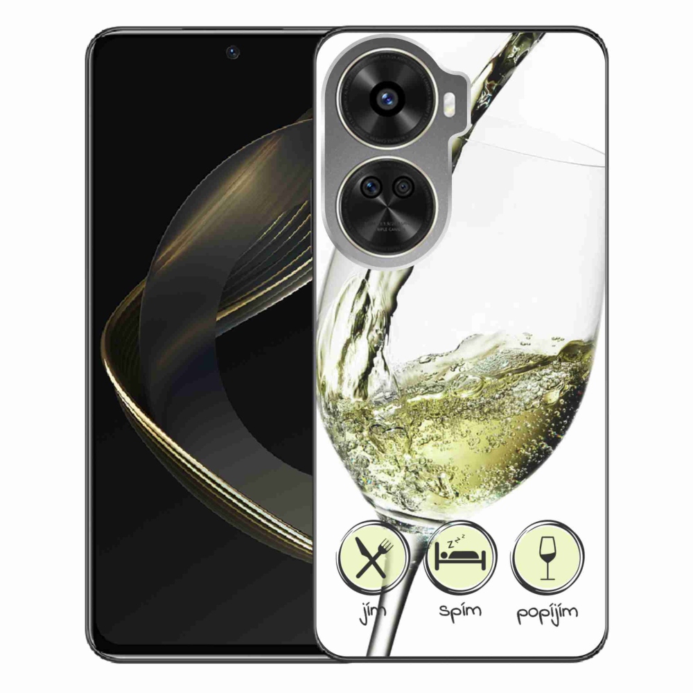 Gelový obal mmCase na Huawei Nova 12 SE - sklenička vína bílé