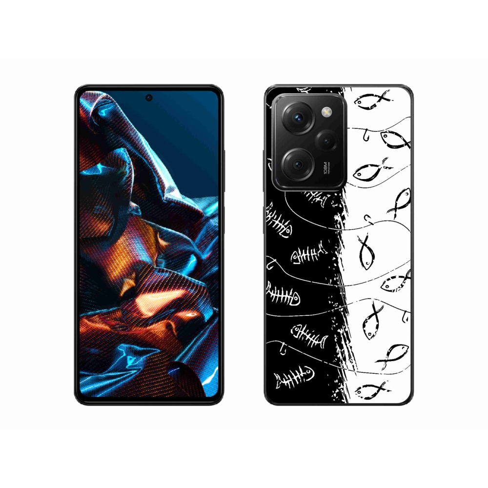Gelový kryt mmCase na Xiaomi Poco X5 Pro 5G - kostry a rybky
