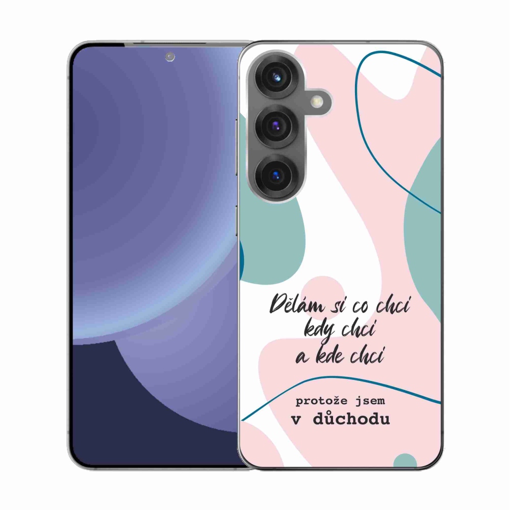 Gelový kryt mmCase na Samsung Galaxy S25 - vtipný text 10 bílé pozadí