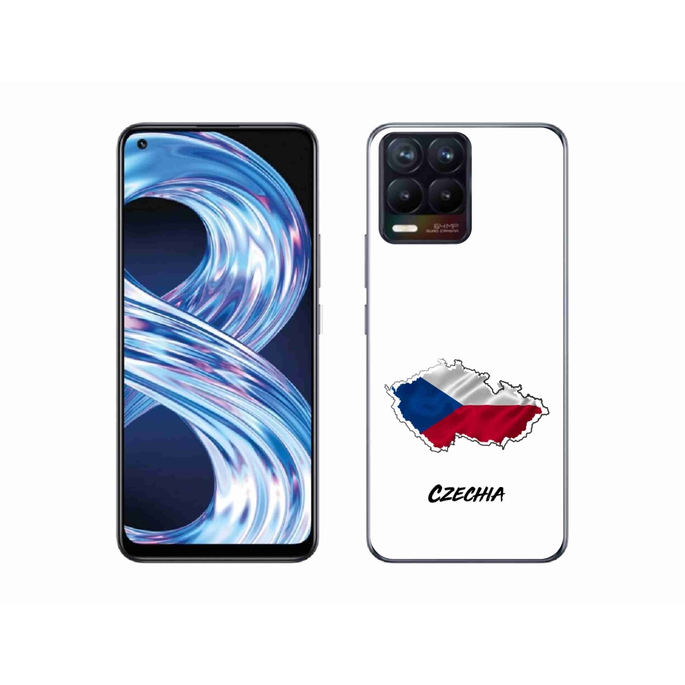 Gelový kryt mmCase na Realme 8 4G - Czechia bílé pozadí