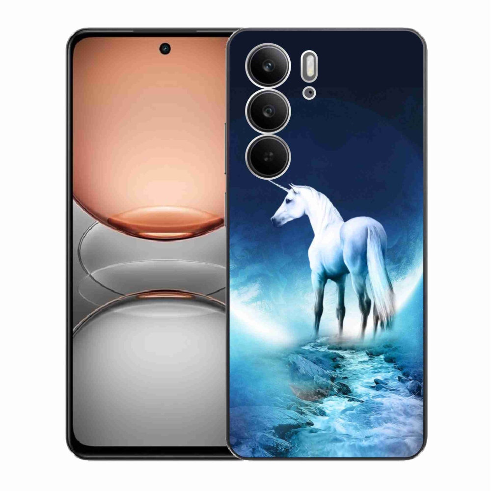 Gelový kryt mmCase na Realme C75 - bílý jednorožec