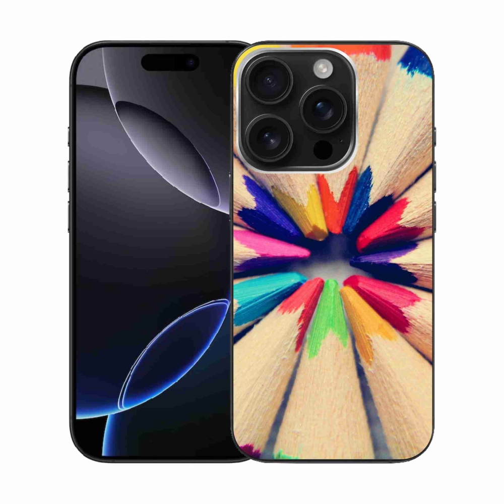 Gelový kryt mmCase na iPhone 16 Pro - pastelky 