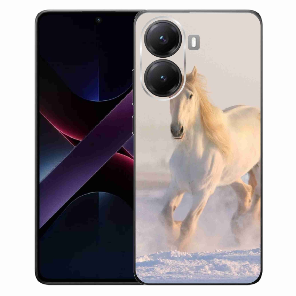 Gelový kryt mmCase na Xiaomi Poco X7 Pro 5G - kůň ve sněhu