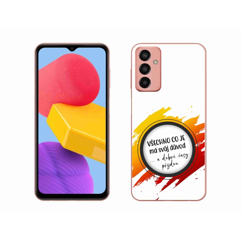 Gelový kryt mmCase na Samsung Galaxy M13 - citát 3 bílé pozadí