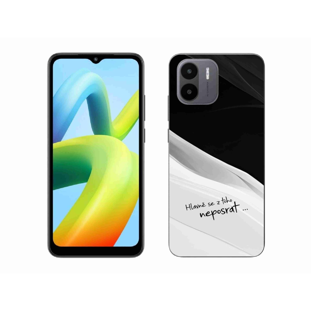 Gelový kryt mmCase na Xiaomi Redmi A1 - vtipný text 13 bíločerné pozadí