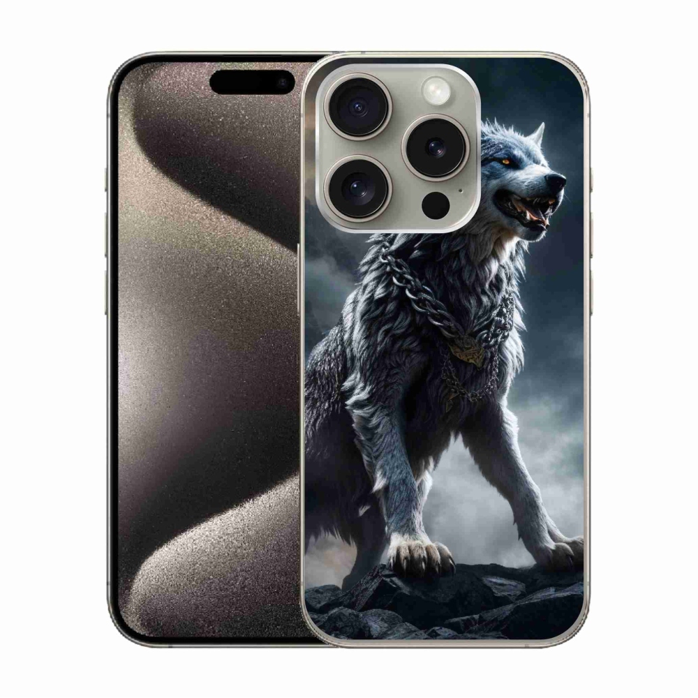 Gelový kryt mmCase na iPhone 15 Pro - vlk 1