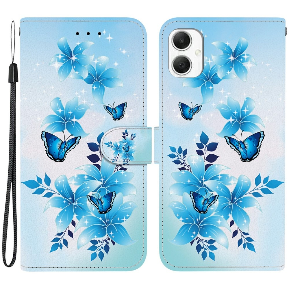 Versatile knížkové pouzdro na Samsung Galaxy A06 4G - modří motýli