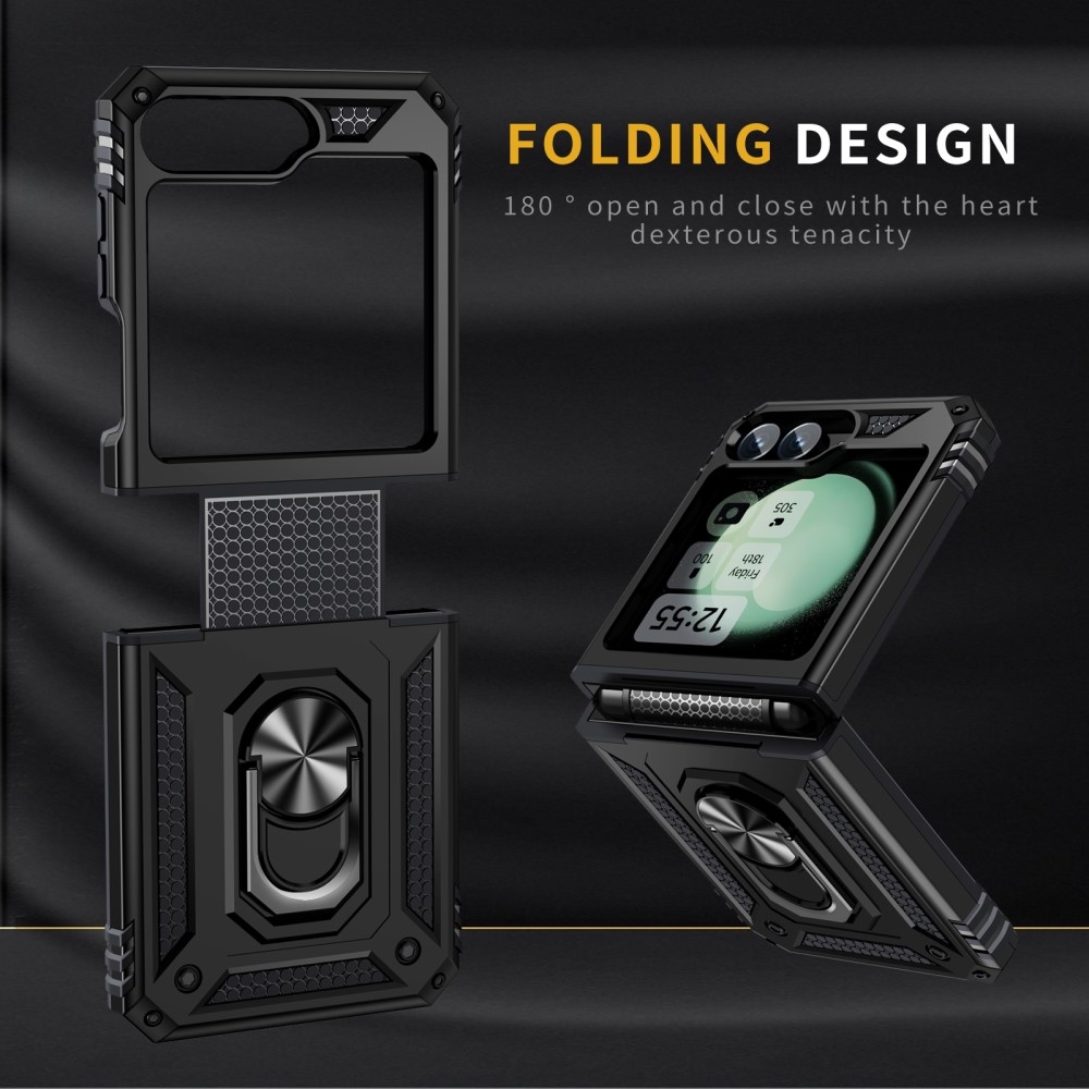 Ring odolný kryt na Samsung Galaxy Z Flip6 5G - černý