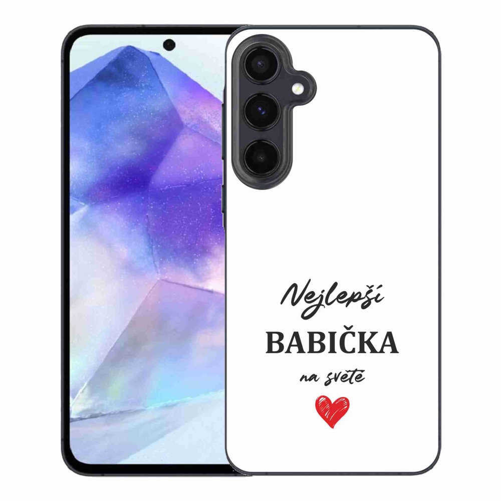 Gelový kryt mmCase na Samsung Galaxy A55 5G - nejlepší babička 1 bílé pozadí