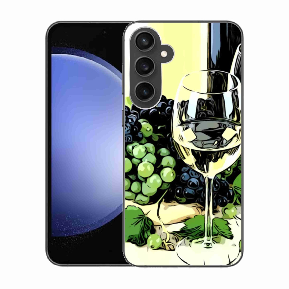 Gelový kryt mmCase na Samsung Galaxy S23 FE - sklenka vína