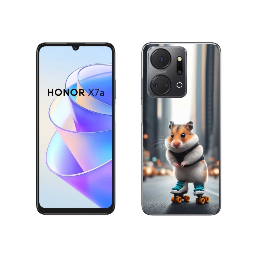 Gelový kryt mmCase na Honor X7a - křeček na bruslích