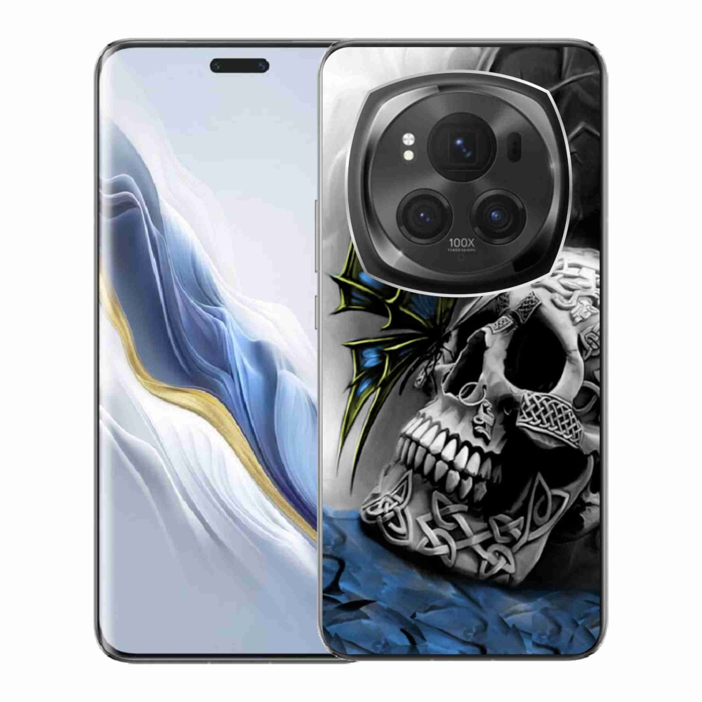 Gelový kryt mmCase na Honor Magic 6 Pro 5G - motýl a lebka