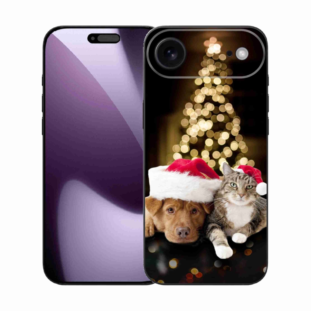 Gelový kryt mmCase na iPhone 17 Air - vánoční pes a kočka