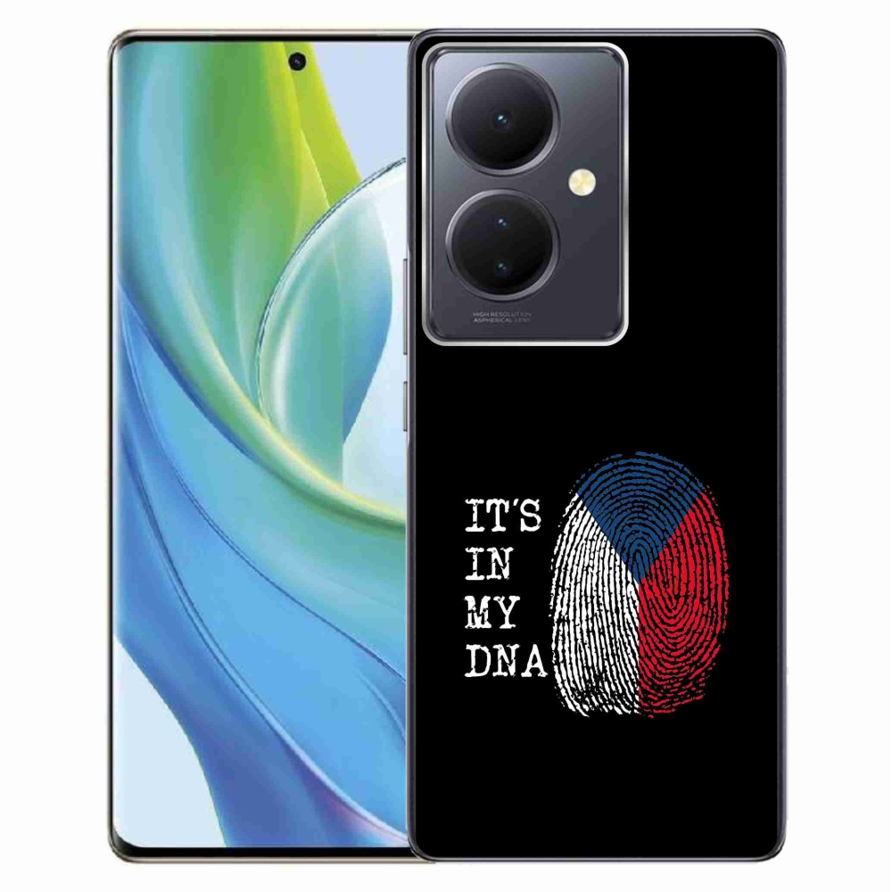 Gelový kryt mmCase na Vivo V29 Lite 5G - vlajka otisk prstu černé pozadí