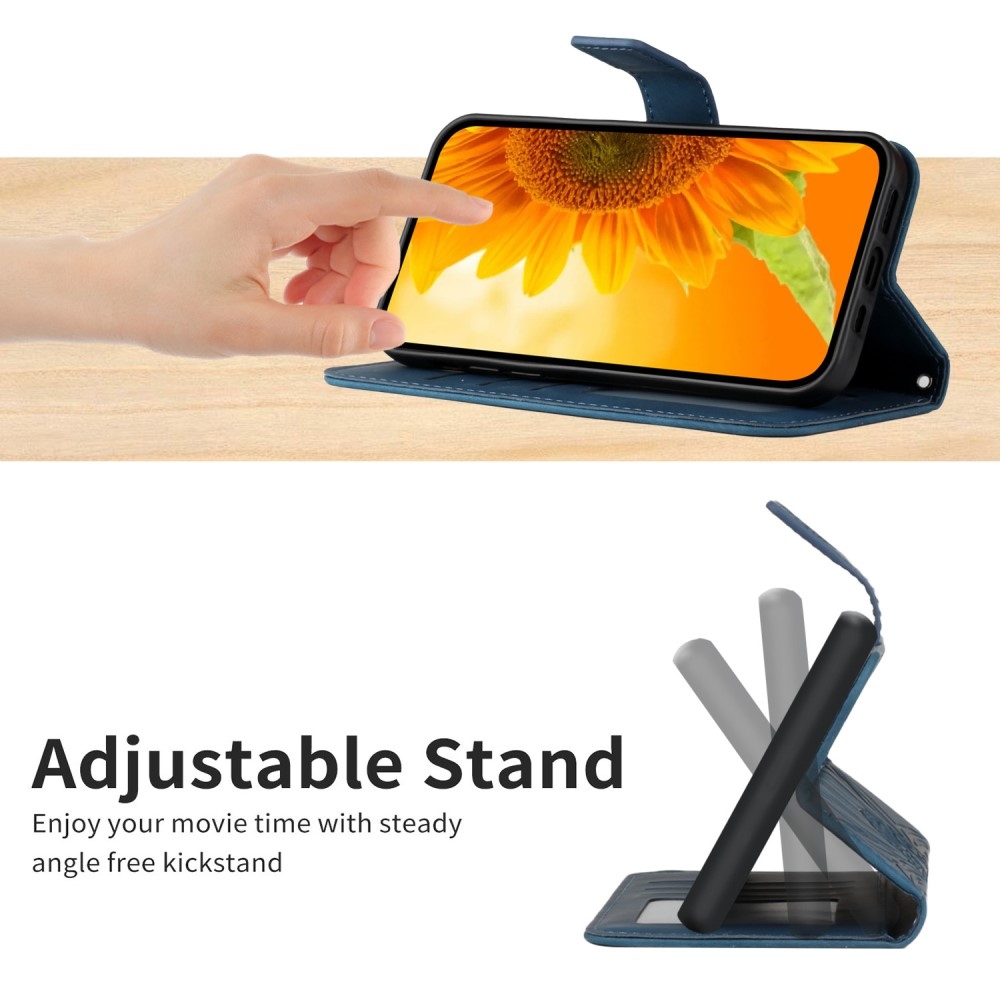 Sunflowers knížkové pouzdro na Xiaomi Redmi Note 14 Pro - tmavěmodré