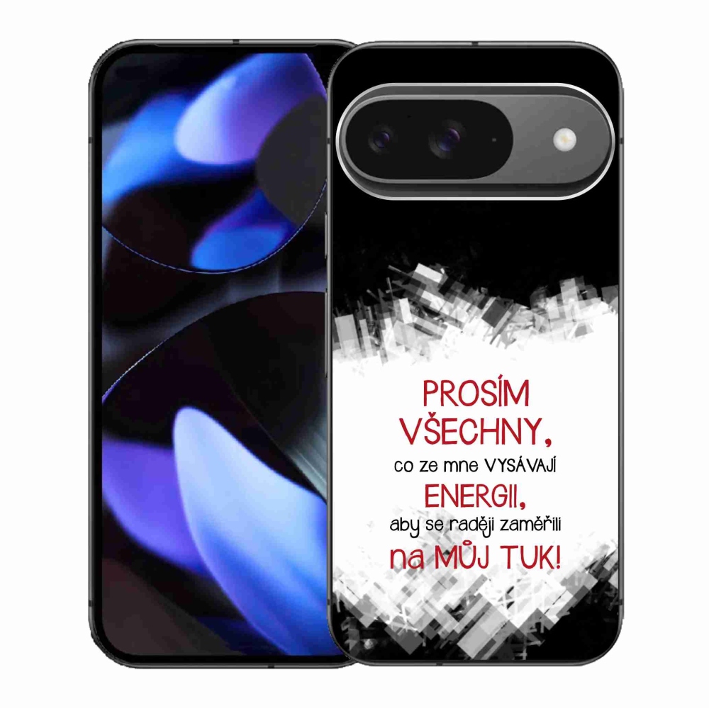 Gelový kryt mmCase na Google Pixel 9/9 Pro - vtipný text 1 červený