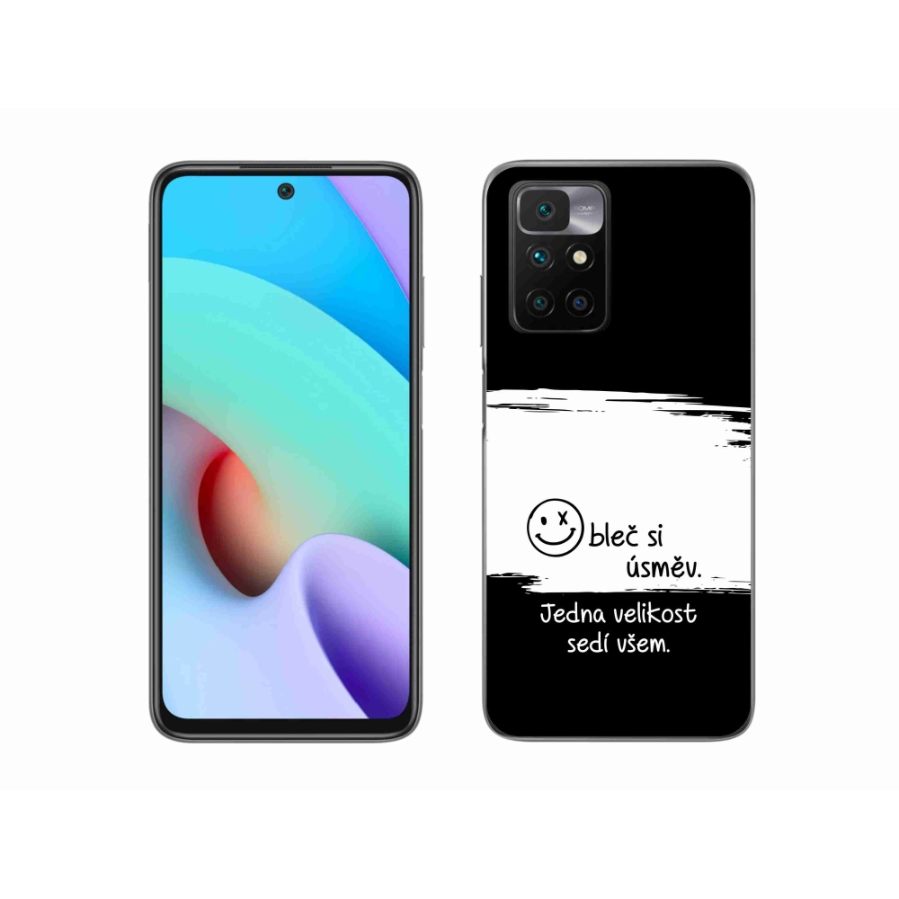 Gelový kryt mmCase na Xiaomi Redmi 10/Redmi 10 (2022) - vtipný text 8 bíločerné pozadí