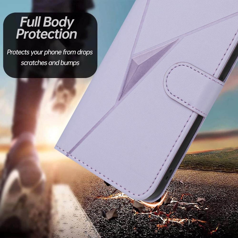 Triangles knížkové pouzdro na Vivo V50 Lite 4G/5G - světlefialové