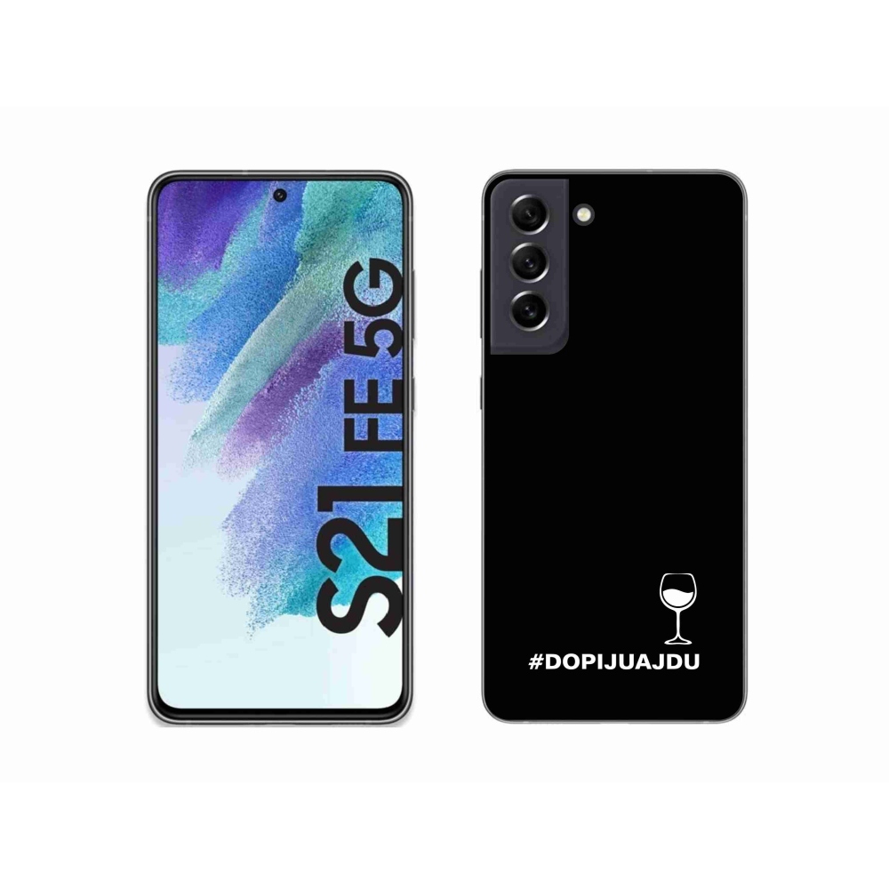 Gelový kryt mmCase na Samsung Galaxy S21 FE 5G - vinný motiv černé pozadí