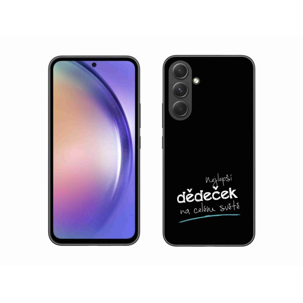 Gelový kryt mmCase na Samsung Galaxy A54 5G - nejlepší dědeček 3 černé pozadí