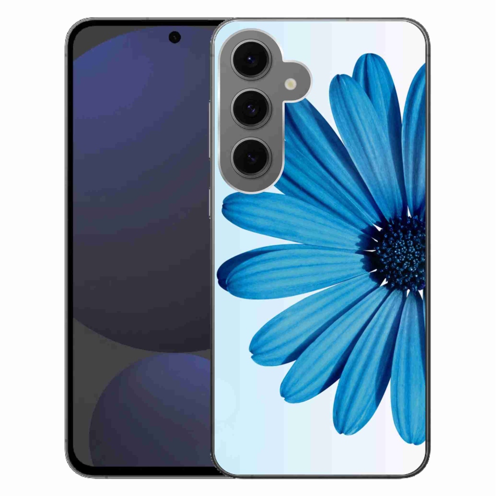 Gelový obal mmCase na Samsung Galaxy S24 FE - modrá kopretina