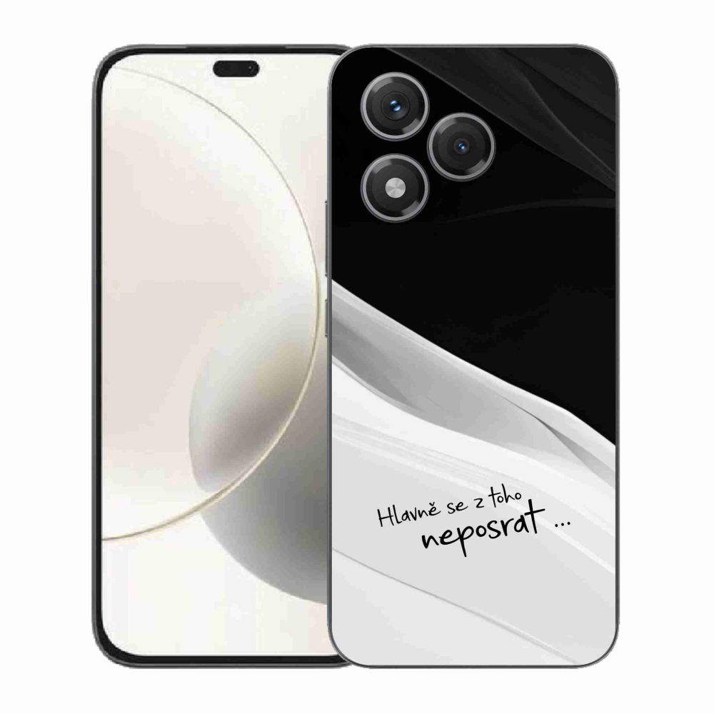 Gelový kryt mmCase na Honor 400 Lite - vtipný text 13 bíločerné pozadí
