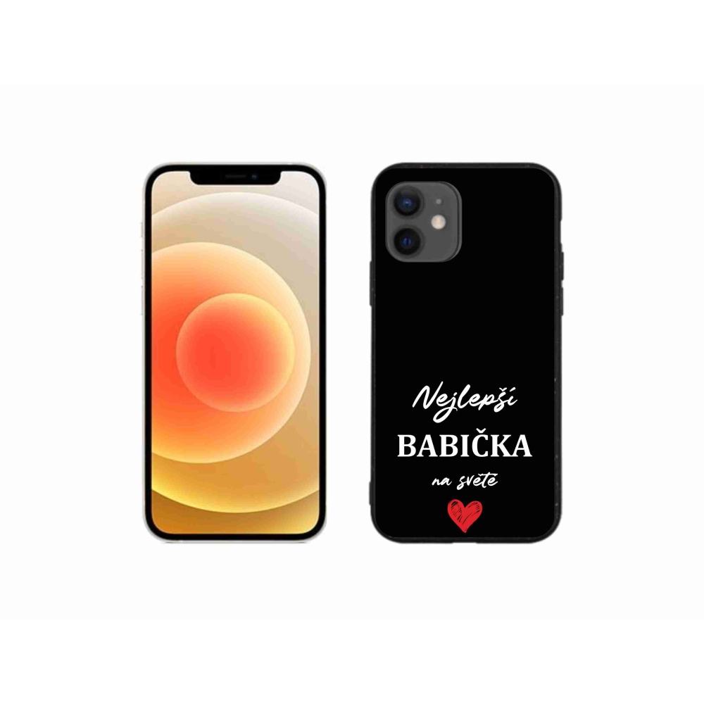 Gelový kryt mmCase na iPhone 12 mini - nejlepší babička 1 černé pozadí