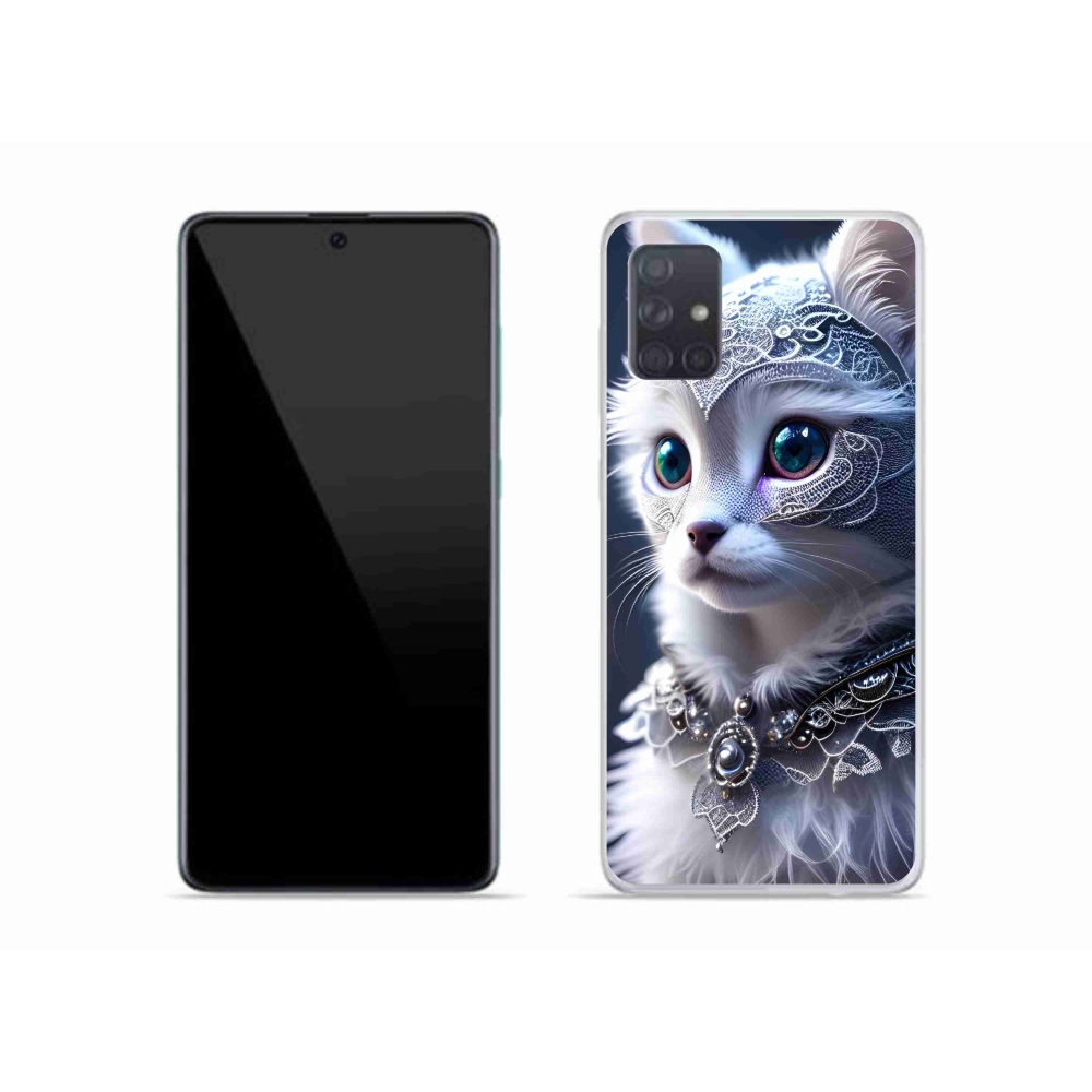 Gelový kryt mmCase na Samsung Galaxy A51 - bílá kočka