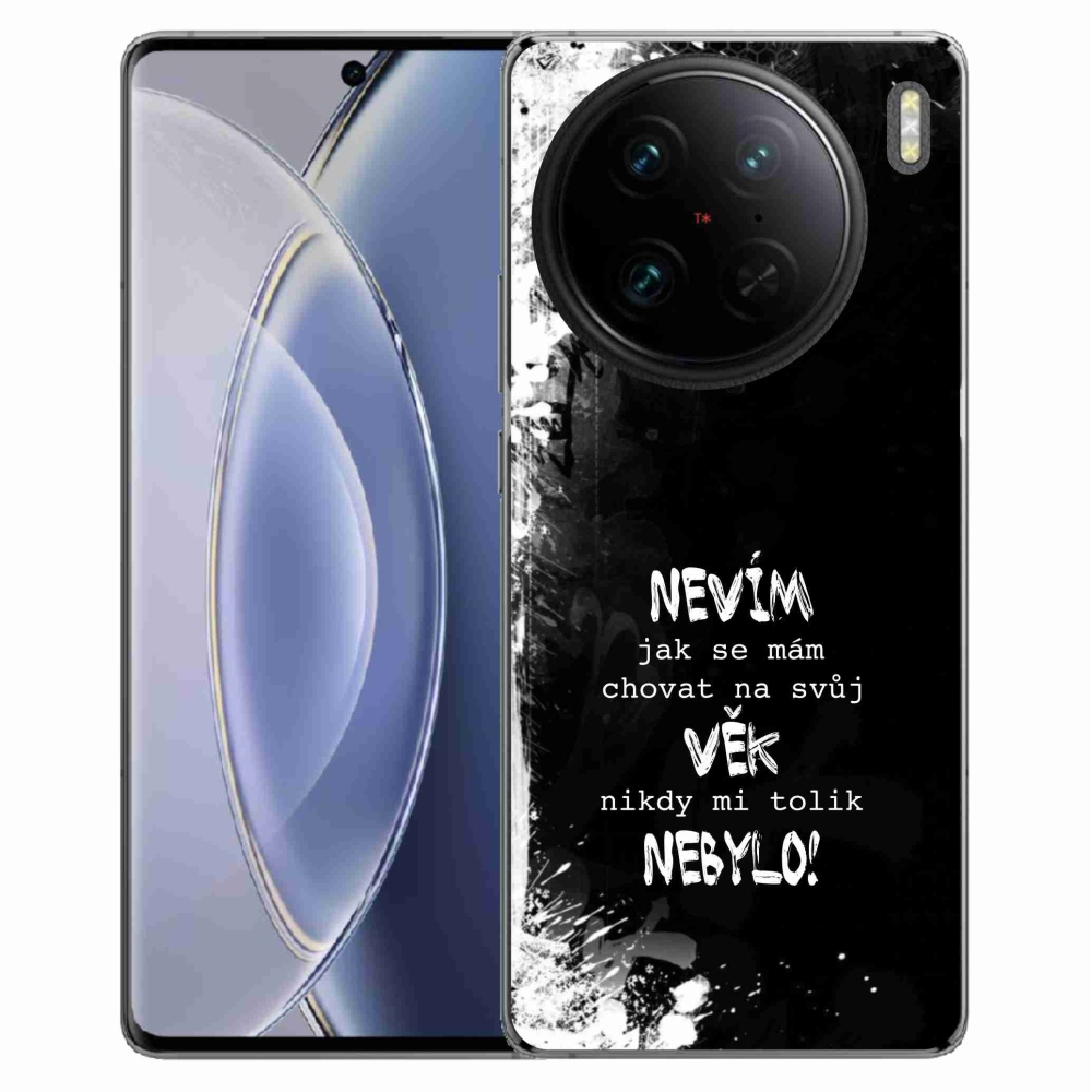 Gelový kryt mmCase na Vivo X90 Pro - vtipný text 14 černé pozadí