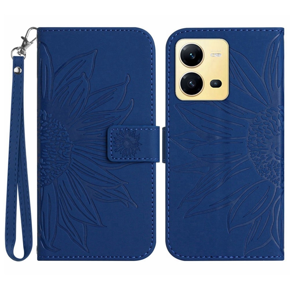 Sunflower knížkové pouzdro na Vivo X80 Lite - modré