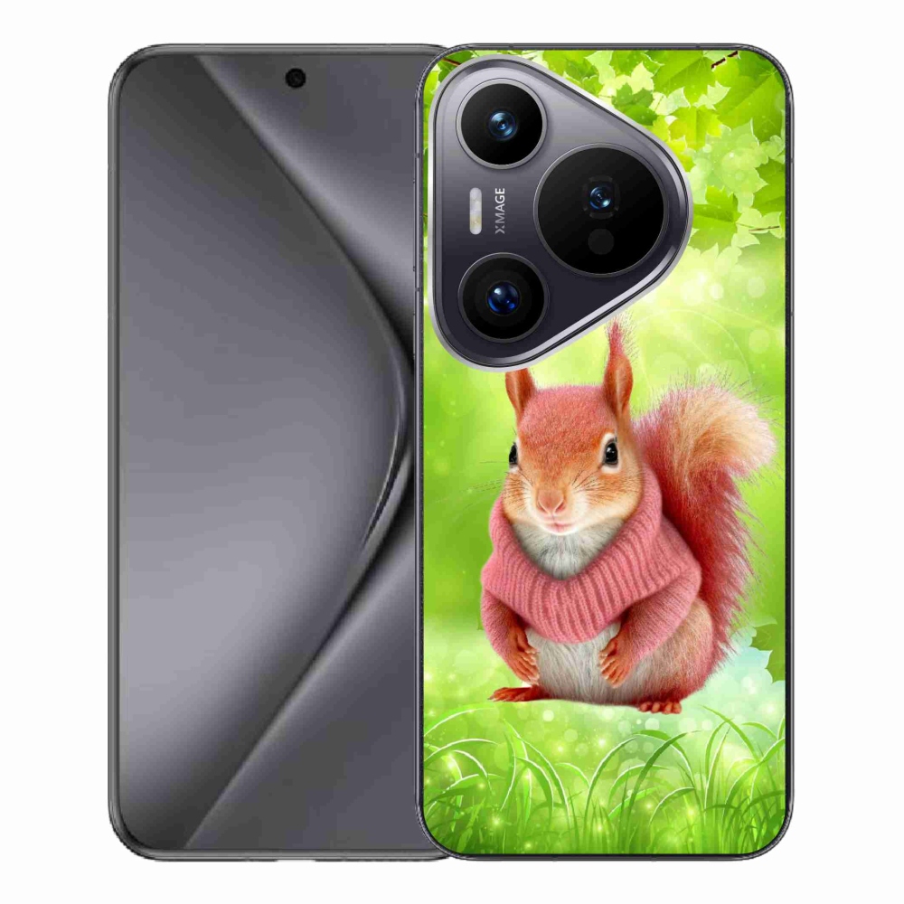 Gelový kryt mmCase na Huawei Pura 70 Pro - veverka ve svetru